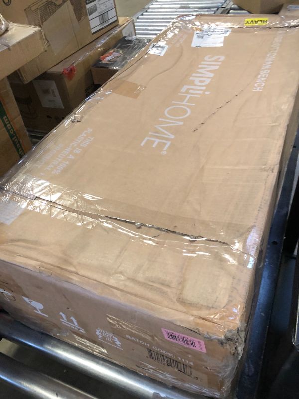 Photo 1 of Saxon Rectangular Traditional Wood/Engineered Wood Bench Ottoman With Inner Storage