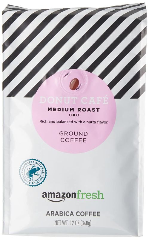 Photo 1 of AmazonFresh Donut Café Ground Coffee, Medium Roast, 12 Ounce (Pack of 3) (BB 06DEC2024)