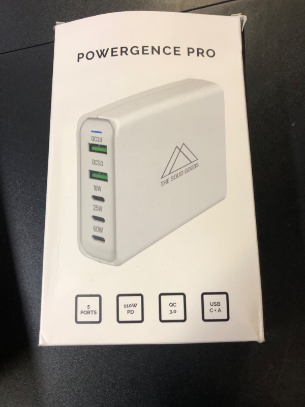 Photo 3 of Powergence Pro 110W 5-Port USB-C & USB-A PD Wall Charger with QC 3.0 - Power Adapter for iPhone, Samsung Galaxy, iPad, MacBook, Google Pixel, Thinkpad & XPS