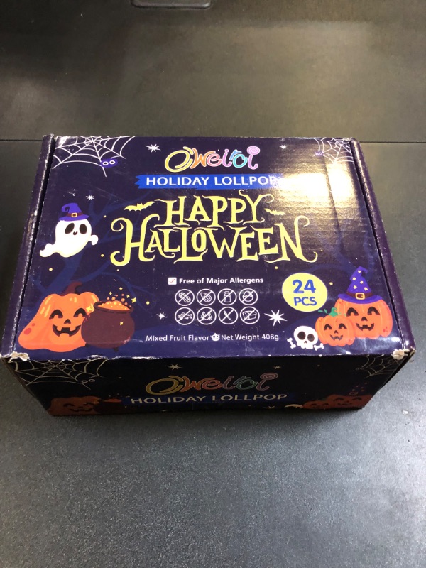 Photo 4 of Halloween Lollipop Suckers,Pumpkin Candy,Spooky Candies,Individually Wrapped,Great for Goody Bag Fillers 12 Pack (EXP 08/15/2026)