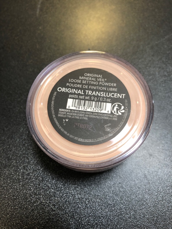 Photo 2 of bareMinerals Mineral Veil Translucent Setting Powder, Weightless Blurring, Baking + Finishing Powder Makeup, Extends Makeup Wear, Talc Free, Vegan ORIGINAL TRANSLUCENT 0.3 OZ 