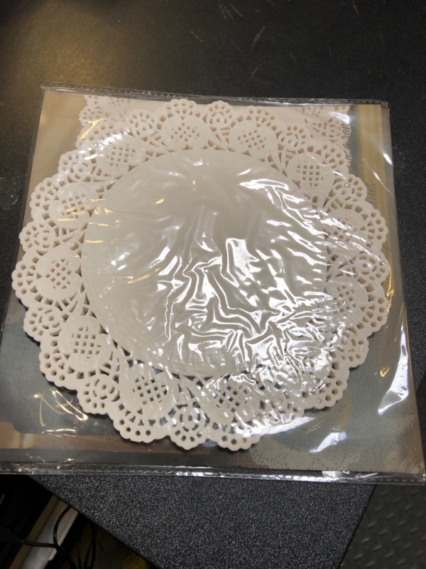 Photo 1 of Paper Doilies 8.5 Inch Round - White Doilies - Elegant Lace Design, Perfect for Crafts, Weddings, Parties, and Home Decor - Disposable, Pack of 100 for Baking, Serving, and Presentation.
