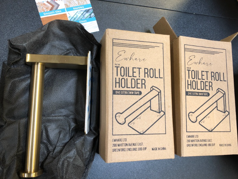 Photo 1 of 2 Toilet Roll Holder Wall Mounted - Self Adhesive, Stainless Steel Toilet Paper Holder for Bathroom & Kitchen - Waterproof & Rust Resistant - No Drilling Required - Pack of 2 