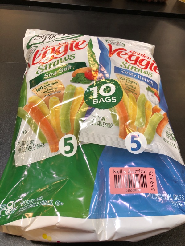 Photo 2 of Sensible Portions Veggie Straws Multi-Pack, Sea Salt and Zesty Ranch Flavor, Gluten-Free Chips, Individual Snacks, 0.75 Ounce Bag, (Pack of 10) Sea Salt & Ranch 7.5 Ounce  11/10/2024