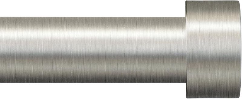 Photo 1 of 1 Inch Curtain Rods for Windows 144 to 168, Outdoor Heavy Duty Adjustable Curtain Rod, Indoor Modern Drapery Pole, Brushed Nickel, 144-168"