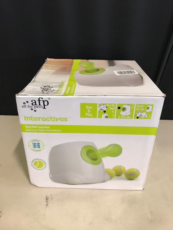 Photo 1 of ALL FOR PAWS Automatic Dog Ball Launcher for Medium to Large Dogs, Interactive Dog Ball Thrower Mental Stimulation Dog Toys, Dog Tennis Ball Machine with Standard Tennis Balls, Rechargable & Reliable