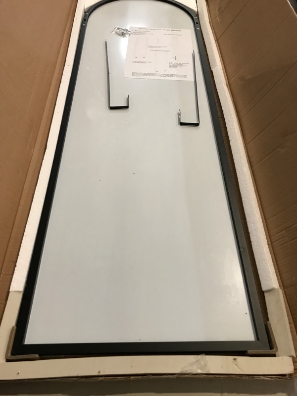 Photo 1 of Full Length Door Mirror, Wall Mounted Wall Mirrors, 50"X16" Arched Behind Door/Full Length Mirror for Use in Living Rooms, Rooms, Bedrooms, Cloakrooms, etc. (Black)