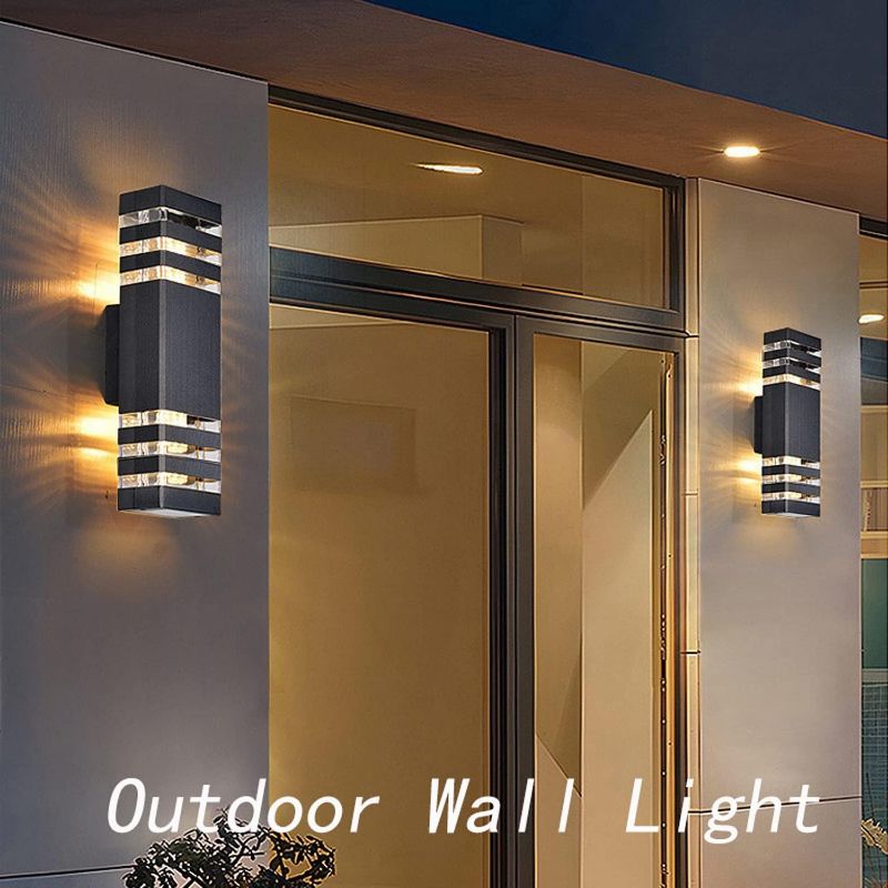 Photo 1 of 4Pack 15inch LED Square Up & Down Wall Lights,14W Outdoor Wall Light 4000K Day White Aluminum Body Waterproof IP65 LED Exterior Light Fixtures Wall Mount for House Patio Garage Garden