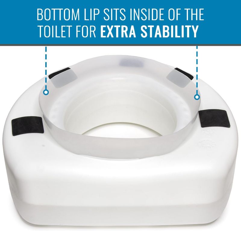 Photo 1 of HealthSmart Enhanced Comfort 5" Raised (Round) Toilet Seat Riser 5 Slip Resistant Pads FSA/HSA Eligible Toilet Seat Risers for Seniors Padded Toilet Seat Elevation 15.7 x 15.2 x 6.1