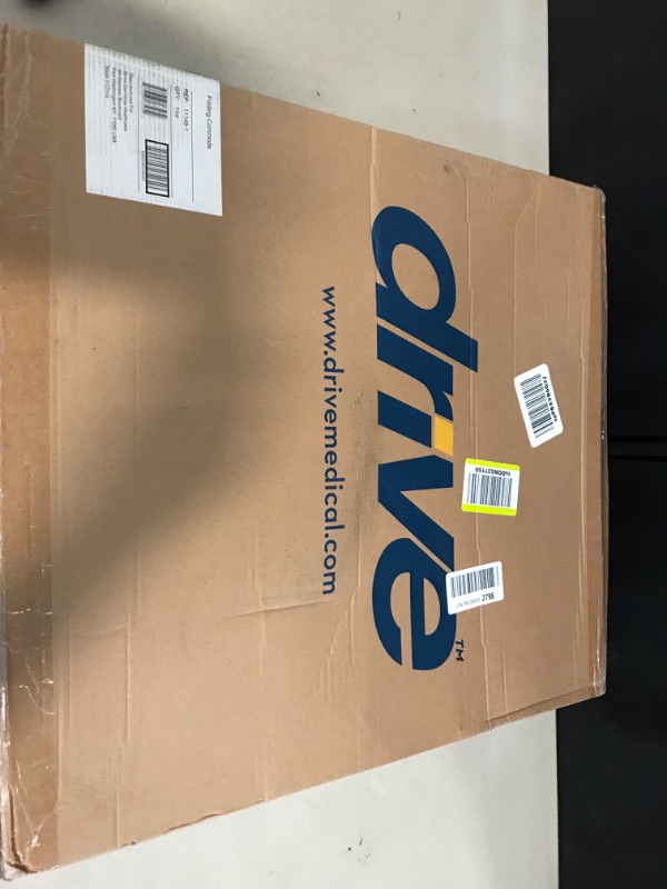 Photo 1 of Drive Medical 11148-1 Folding Steel Bedside Commode Chair, Portable Toilet, Supports Individuals Weighing Up To 350 Lbs, with 7.5 Qt. Bucket and 13.5 Inch Seat,