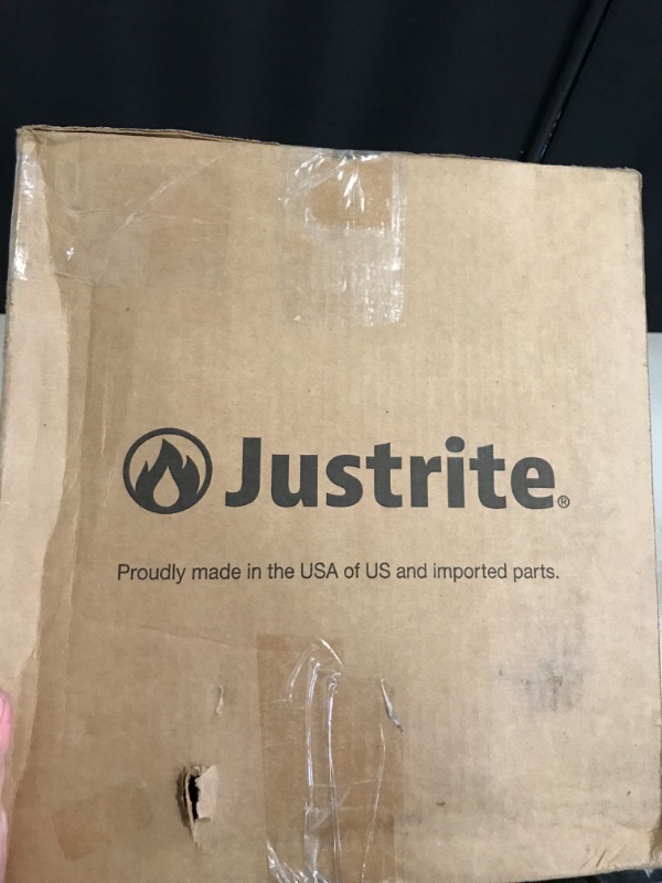 Photo 1 of Justrite 6 Gallon Galvanized Steel Oily Waste Can, 16" x 12" Metal Oil Rag Safety Can with Quiet Foot-Operated Self-Closing Lid for Oil Rag Disposal, Made in The USA, Red, 09108
