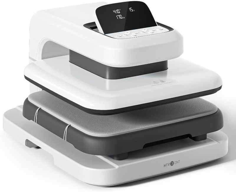 Photo 1 of HTVRONT Auto Heat Press 2 - Heat Press Machine for T Shirts with Adjustable Pressure & Higher Heating Height, Heats Up Fast and Evenly Heat Press 15x15 for HTV, Sublimation, Heat Press Projects