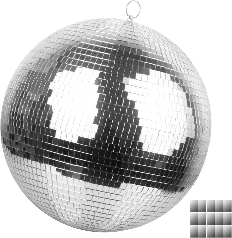 Photo 1 of Faeshoo 16inch Large Disco Ball Mirror Ball for Disco Party Decorations, Disco Ball x 1pc, Replacement Mirror x 15pcs