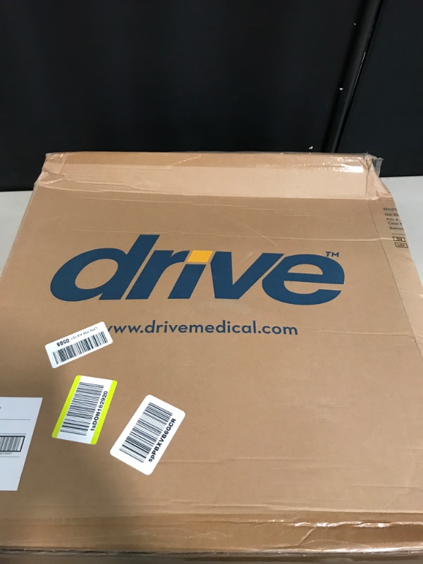 Photo 1 of Drive Medical 11148-1 Folding Steel Bedside Commode Chair, Portable Toilet, Supports Individuals Weighing Up To 350 Lbs, with 7.5 Qt. Bucket and 13.5 Inch Seat, Grey