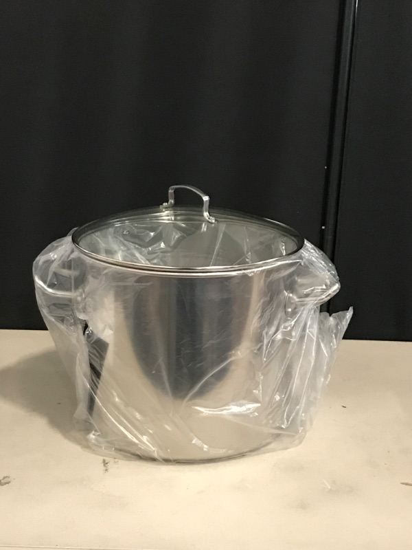 Photo 1 of AOSION 24 Quart Stainless Steel Stock Pot With Lid, 3-IN-1 Heavy Duty Tamale Steamer Pot with Visible Lid for Pasta, Soup,Large Pot for Cooking with Steam Rack,Dishwasher & Oven Safe.
