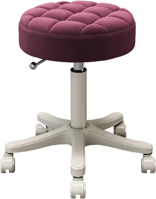 Photo 1 of Rolling Stool with Wheels, 360 Degree Swivel Stool Chair Heavy Duty Rolling Adjustable Stool for Massage Salon Tattoo Office Home (Purple)
