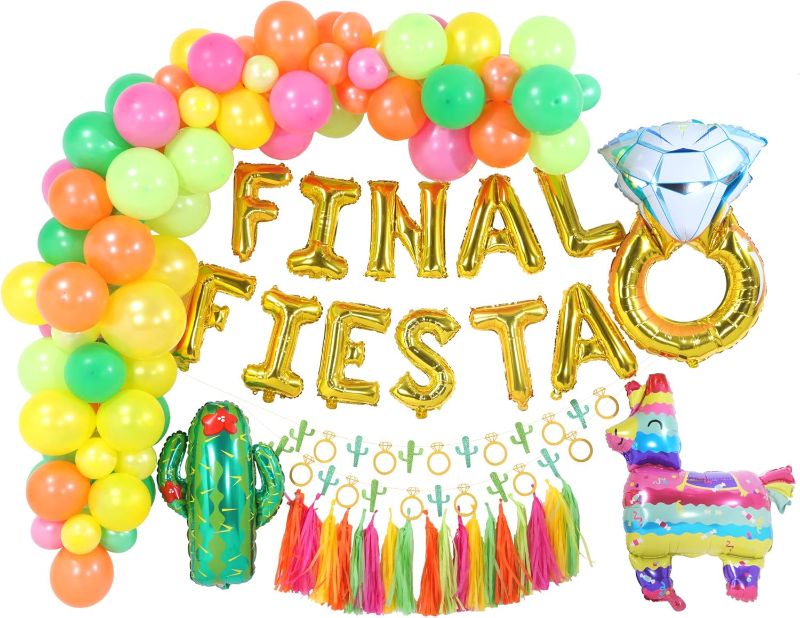 Photo 1 of Final Fiesta Bachelorette Party Decorations Set - Backdrop, Last Fiesta Party Kit, Mexican Themed Decorations With Balloons