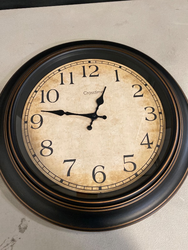 Photo 1 of Large Retro Wall Clock, Battery Operated Silent Non-Ticking, Classic Vintage Wall Clocks for Living Room Kitchen Bedroom Office Home Decor, 16 Inch Bronze