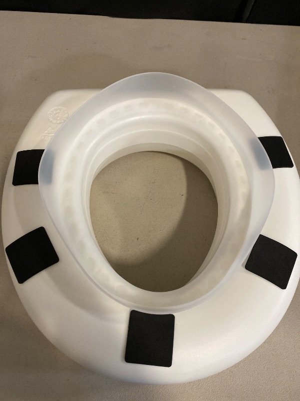 Photo 1 of HealthSmart Enhanced Comfort 5" Raised (Round) Toilet Seat Riser 5 Slip Resistant Pads FSA/HSA Eligible Toilet Seat Risers for Seniors Padded Toilet Seat Elevation 15.7 x 15.2 x 6.1