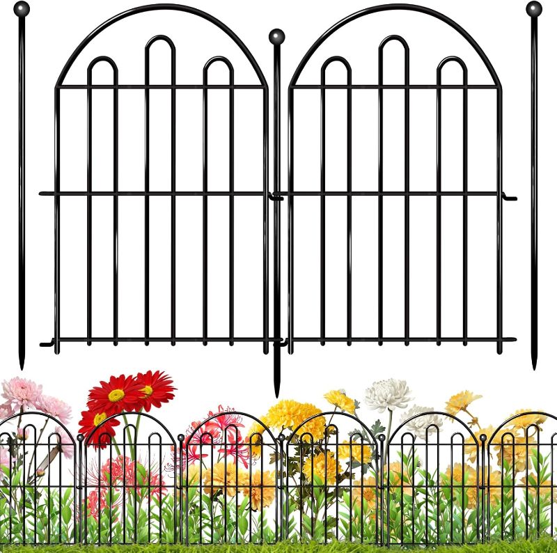 Photo 1 of 26 Pack Decorative Garden Fence, Arched No Dig Animal Barrier Fence for Dog Rabbit, Rustproof Metal Ground Stake Border Fencing Panel for Outdoor Yard Patio Decor