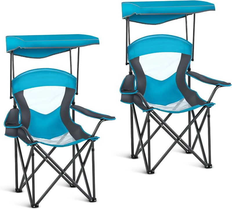 Photo 1 of ALPHA CAMP Heavy Duty Canopy Lounge Chair Sunshade Hiking Travel Chair with Cup Holder