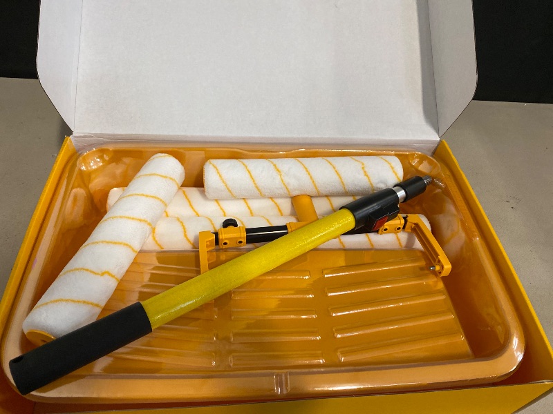 Photo 1 of Voomey 18" Paint Roller Kit?10Pc Paint Roller Tray with Liner,12"18" Microfiber Paint Roller,Paint Extension Pole?Suitable for DIY Interior Walls, Rooms