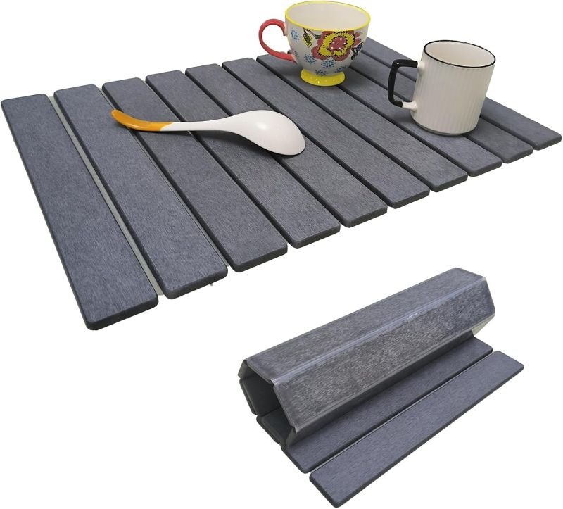 Photo 1 of Stone Drying Mat for Kitchen Counter,Dish Drying Mats for Kitchen Counter ,Eco-friendly, Stone Bath Mat,Diatomaceous Earth Water Absorbing Mat for Dishes Bottles Cups 24×16"