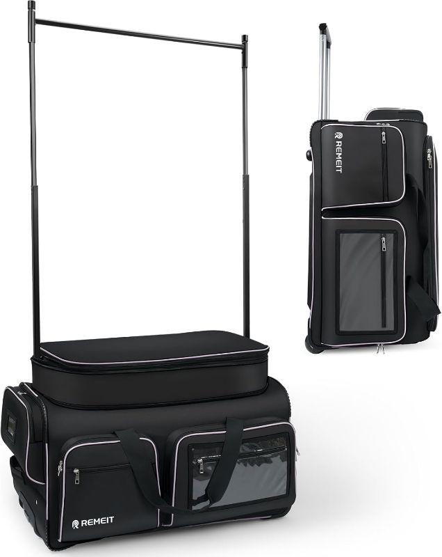 Photo 1 of Garment Rack, 28" Dance Costumes Rolling Garment Bags For Travel, Garment Duffle Bag For Dance Competition Travel Bag with Garment Rack