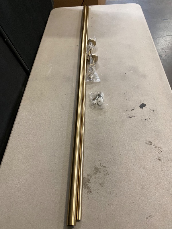 Photo 1 of OLV Gold Double Curtain Rods for Windows 36 to 72 Inch(3 to 6 Feet),1 Inch Adjustable Dual Curtain Rod, Heavy Duty Double Drapery Pole with End Cap Design for Living Room, Bedroom, Farmhouse