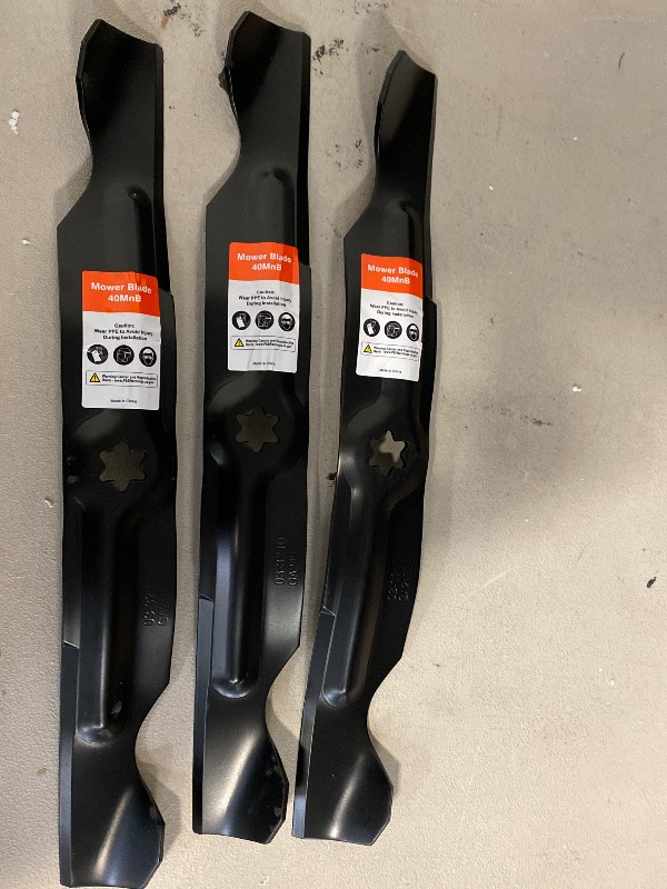Photo 1 of 50 inch Mower Blades for MTD Cub Cadet 942-04053C RZT50 LT1050 LTX1050 LTX1050KW LGT1050 Troy Bilt 50" Deck Riding Mower Zero Turn Replace 742-04056 942-04056 (6 Point Star)