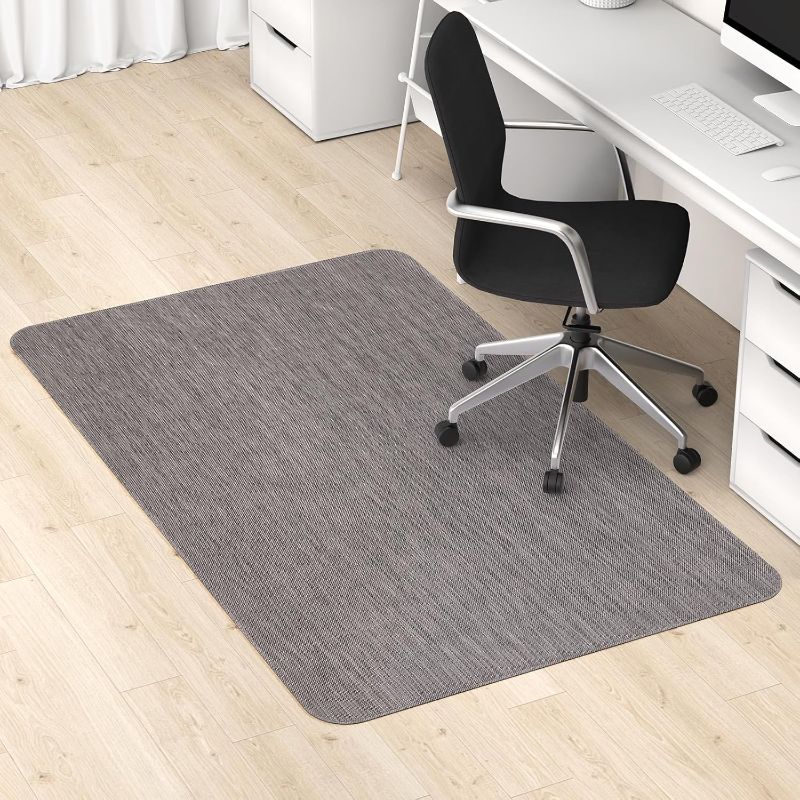Photo 1 of Blvornl Office Chair Mat for Hardwood Floor, 35" x 48" Desk Computer Chair Mat for Hard Wood and Tile Floor, Large Anti-Slip Hard Floor Protector Rolling Chair Mat, PVC Mat Desk Rug for 
