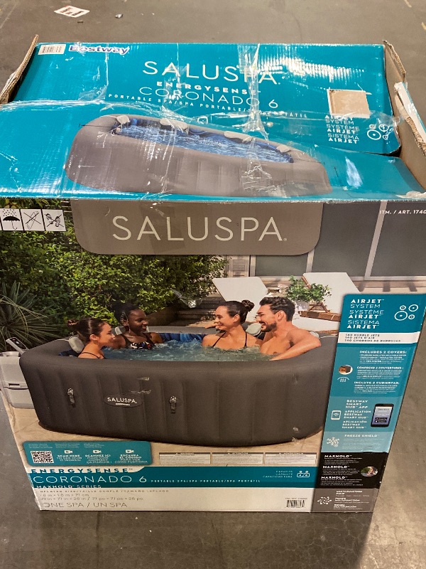 Photo 1 of SaluSpa Coronado EnergySense Square Air Jet 4-6 Person Inflatable Spa