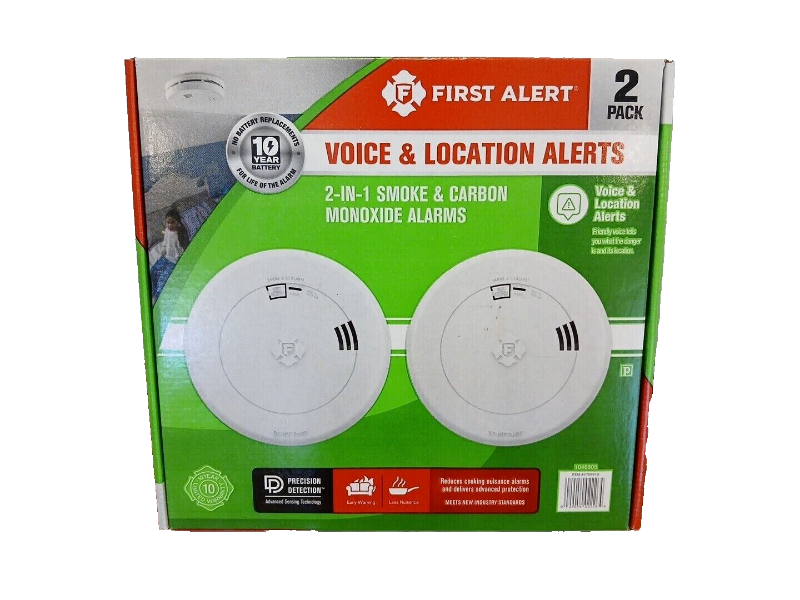 Photo 1 of First Alert Precision Detection Talking Wireless Smoke/CO Alarm, 2-pack