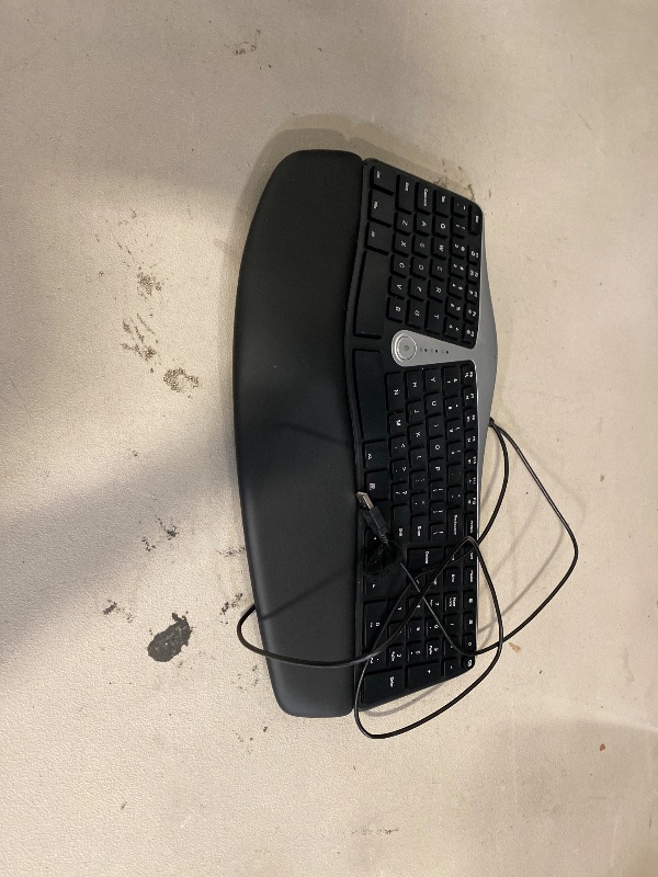 Photo 1 of ProtoArc Backlit  Ergonomic Keyboard, EK01 Plus Full Size Split Keyboard with , Cushioned Wrist Rest, Rechargeable, Compatible with Windows/Mac/Android, Grey