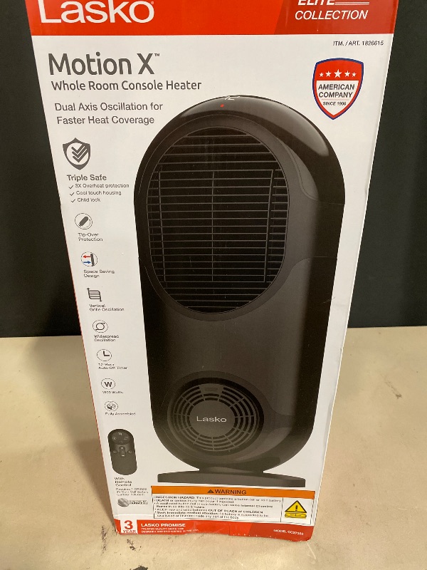 Photo 1 of Lasko Portable Oscillating Ceramic Space Heater Tower with Digital Display, Remote Control, 3 Heat Settings and 12 Hour Timer, 
