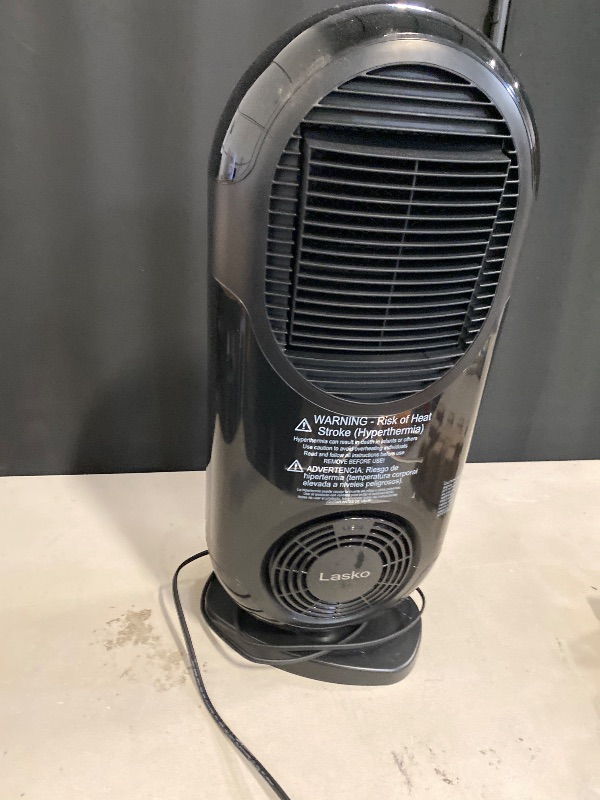 Photo 1 of Lasko Portable Oscillating Ceramic Space Heater Tower with Digital Display, Remote Control, 3 Heat Settings and 12 Hour Timer,
