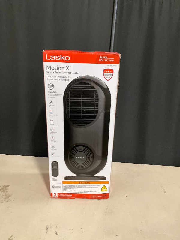 Photo 1 of Lasko Portable Oscillating Ceramic Space Heater Tower with Digital Display, Remote Control, 3 Heat Settings and 12 Hour Timer,