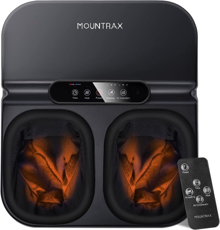 Photo 1 of MOUNTRAX Foot Massager Machine with Heat, Gifts for Women Men, Shiatsu Foot Massager with Remote Control, Deep Kneading and Soothing Heat, Fits Feet Up to Men Size 12 (Black)