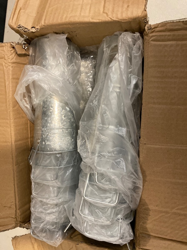 Photo 1 of 24 PCS Galvanized Metal Vases, 9 Inch Metal Vases for Flowers, Flower Bucket with Wooden Hang Tag & Hemp Rope, Galvanized Iron Vase with Handles, Retro Flower Bucket for Home, Weddings
