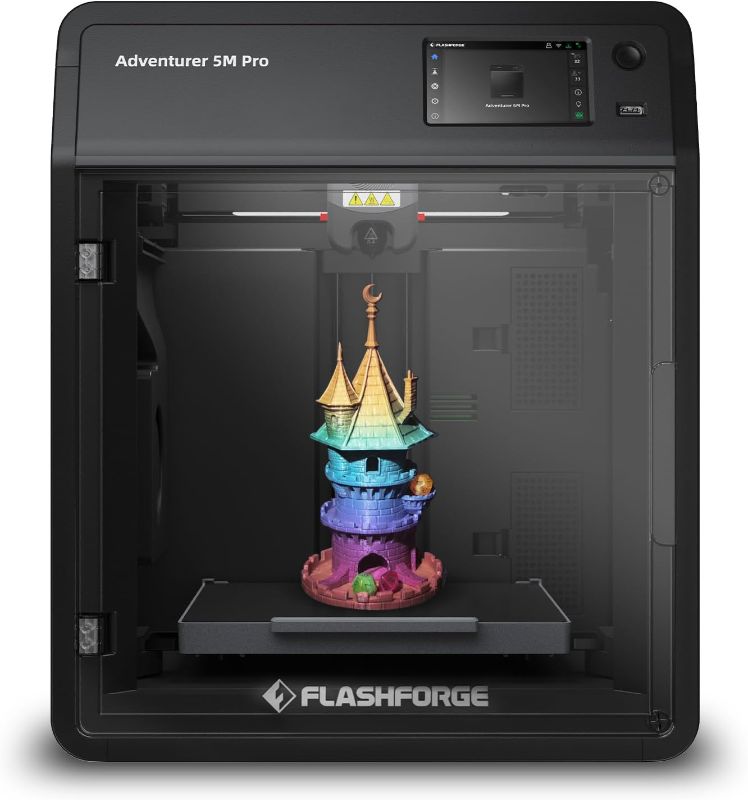 Photo 1 of FLASHFORGE Adventurer 5M Pro 3D Printer with 1 Click Auto Printing System, 600mm/s High-Speed, Quick Detachable 280°C Nozzle, Core XY All-Metal Structure, Multi-Functional 220x220x220mm 3D Printer
