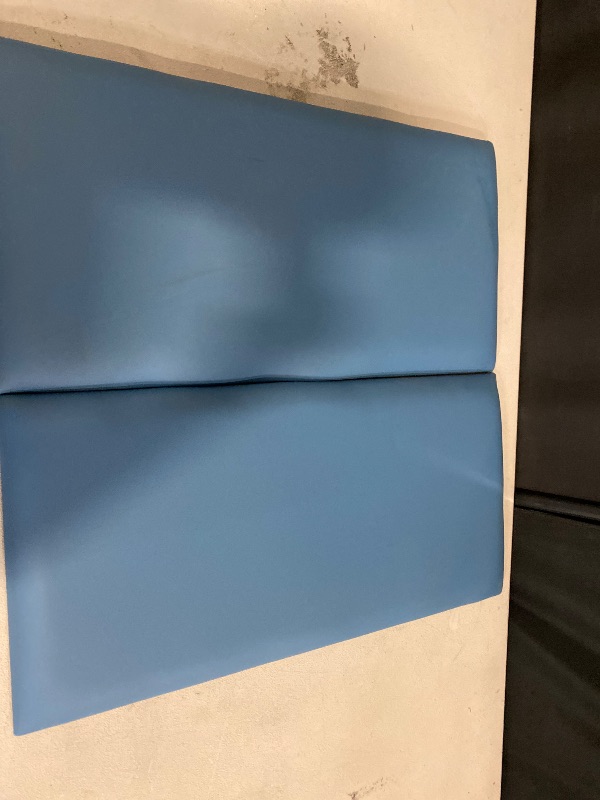 Photo 1 of 3D Anti-Collision Wall Padding for Kids, Peel and Stick Upholstered Wall Panels, Queen Headboard, Playroom Decorative Protection Panel, Pack of 2 Panels Sized 23.6” X 11.8” (Dark-Grey-Blue)