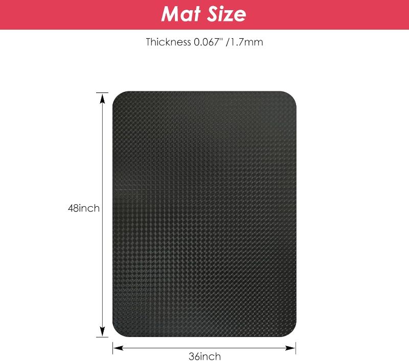 Photo 1 of Mat for Hardwood Floor, 48"×36" Office Chair Mat, PVC Computer Chair Mats, Easy Glide, Floor Protector for Rolling Chair-Black
