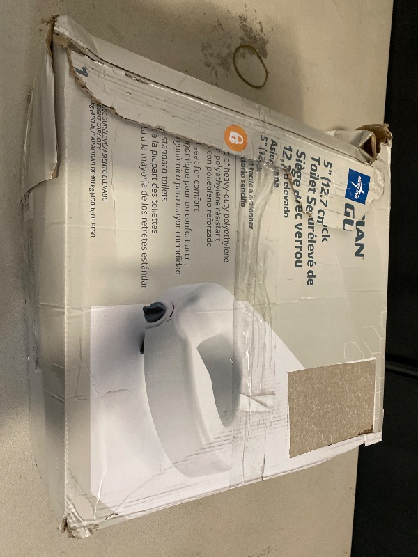 Photo 1 of Medline Elevated Locking Toilet Seat, No Arms, 5-Inch Height, Enhanced with Microban Antimicrobial Protection, 350 lb Weight Capacity, Blue - Secure & Comfortable, Easy Installation