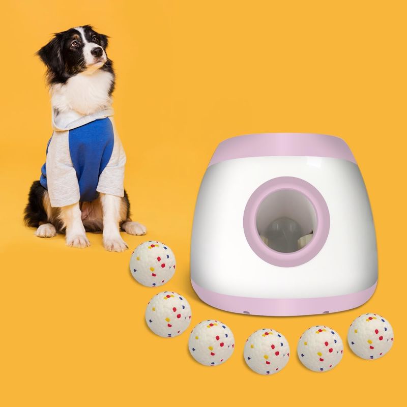 Photo 1 of AutoDog Ball Launcher - Large Silent Dog Ball Thrower with Remote Control, 3 Adjustable Distances (40t/60ft/80ft), Rechargable,Includes 6 Durable 2.5" Balls for Medium/Large Dogs