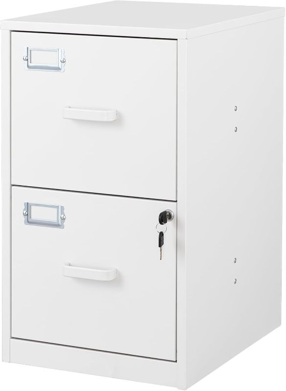 Photo 1 of 2 Drawer File Cabinet with Lock Vertical Filing Storage Office Home Steel Vertical File Cabinets for Letter Size File Cabinet Locked,