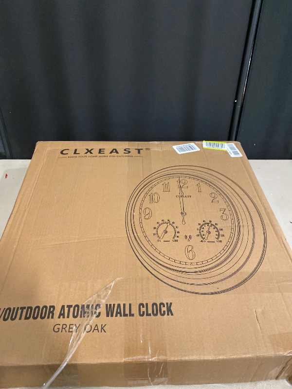Photo 1 of CLXEAST Illuminated Indoor Outdoor Clocks Waterproof 18 inch with Smart Sensor,Large Wall Clock with Thermometer & Hygrometer,Oil Rubbed Bronze Black,Gifts for Women