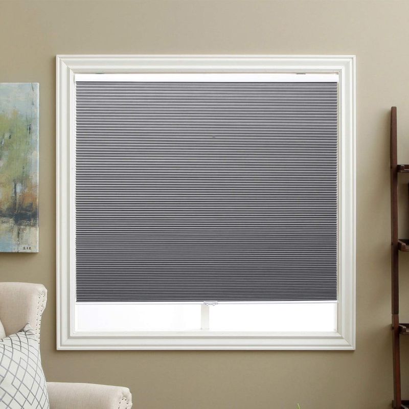 Photo 1 of Cellular Shades Cordless Blackout Honeycomb Blinds Fabric Window Shades 23" W x 64" H, Cool Silver(Blackout)