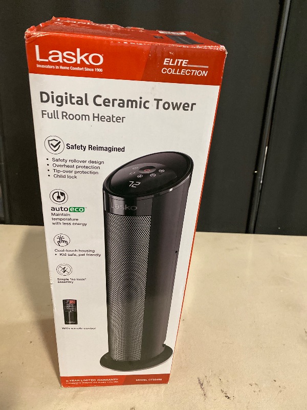 Photo 1 of Lasko - 22" Electric Ceramic Tower Heater with Timer and Powerful 1500W: Smart Heat for Your Home.