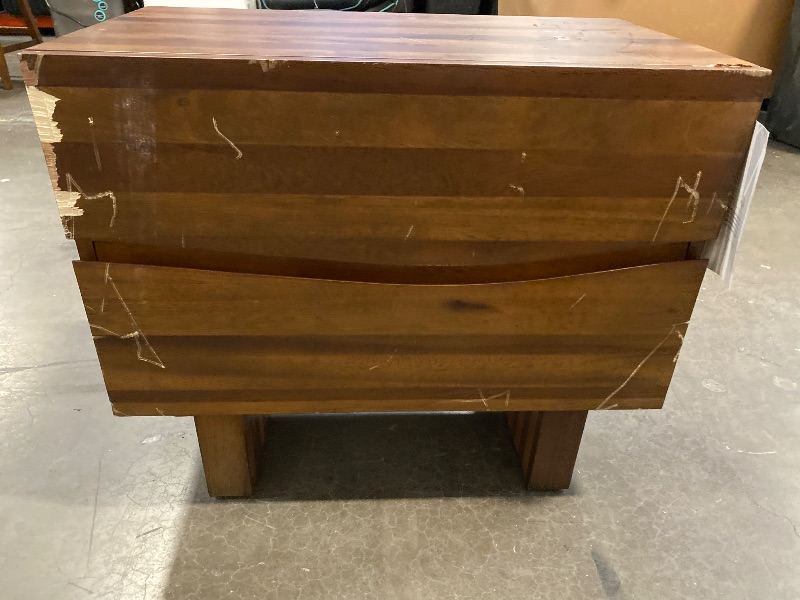 Photo 1 of Solid Wood Nightstand,Walnut Night Stand with Drawers,Mid Century Modern Nightstand,Small Night Stand for Bedroom, Dorm and Living Room,Walnut Bedside Table