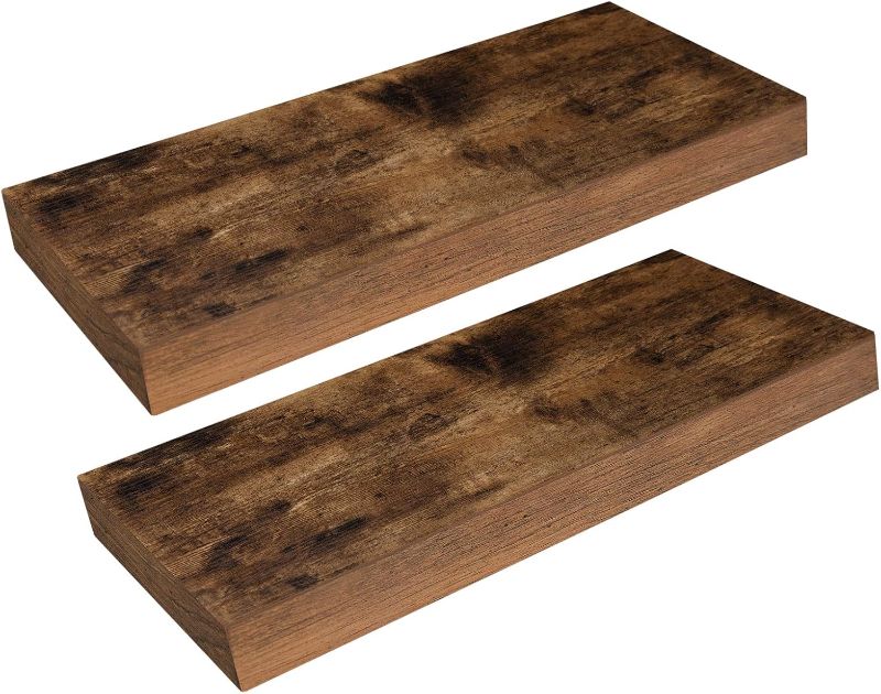 Photo 1 of Floating Shelves, Wall Shelf Set of 2, 15.7 Inch Hanging Shelf with Invisible Brackets, for Wall in Bathroom, Bedroom, Toilet, Kitchen, Living Room, Office, 